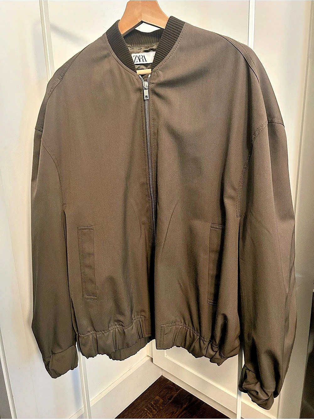 Zara Oversized Bomber Limited Edition in Brown - Size Small